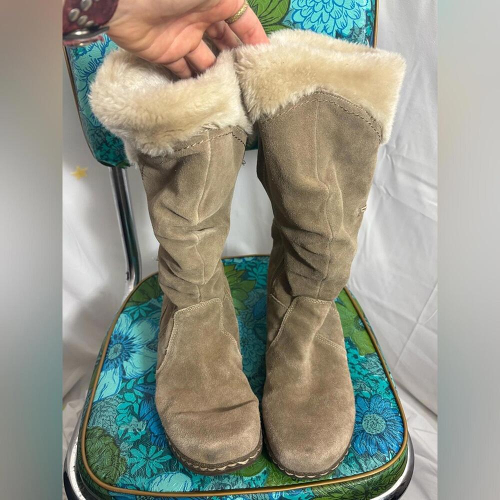 Bear Traps Tan Leather Suede Faux Fur Lined Women’s Winter&Rain Boots Size 9.5 - Picture 6 of 14